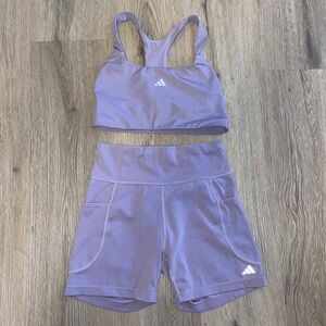 Purple Sports Bra and Shorts Set
